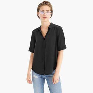 J Crew short sleeve button up silk shirt